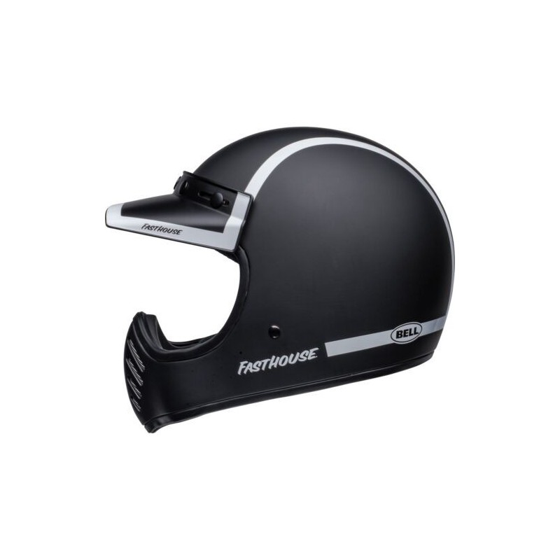 Bell Moto-3 Retro Full Face Fasthouse old-road noir blanc