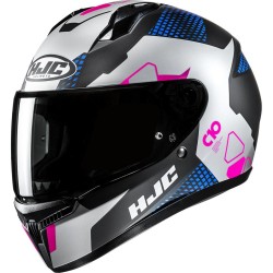 HJC - Casque C10 Aspa Noir/ Bleu/ Rose